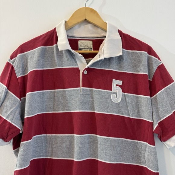 American Eagle Outfitters Vintage Rugby Shirt Men's‎ L Striped Polo Preppy - Picture 2 of 7